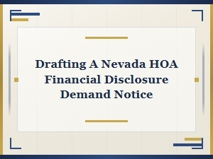 Nevada Hoa Board Response to Financial Disclosure Demands
