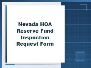 Request Form for Nevada Hoa Reserve Fund Inspection