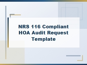 Request Template for an Nrs 116 Compliant Hoa Audit