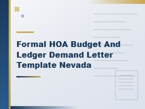 Nevada Hoa Budget and Ledger Demand Letter Template